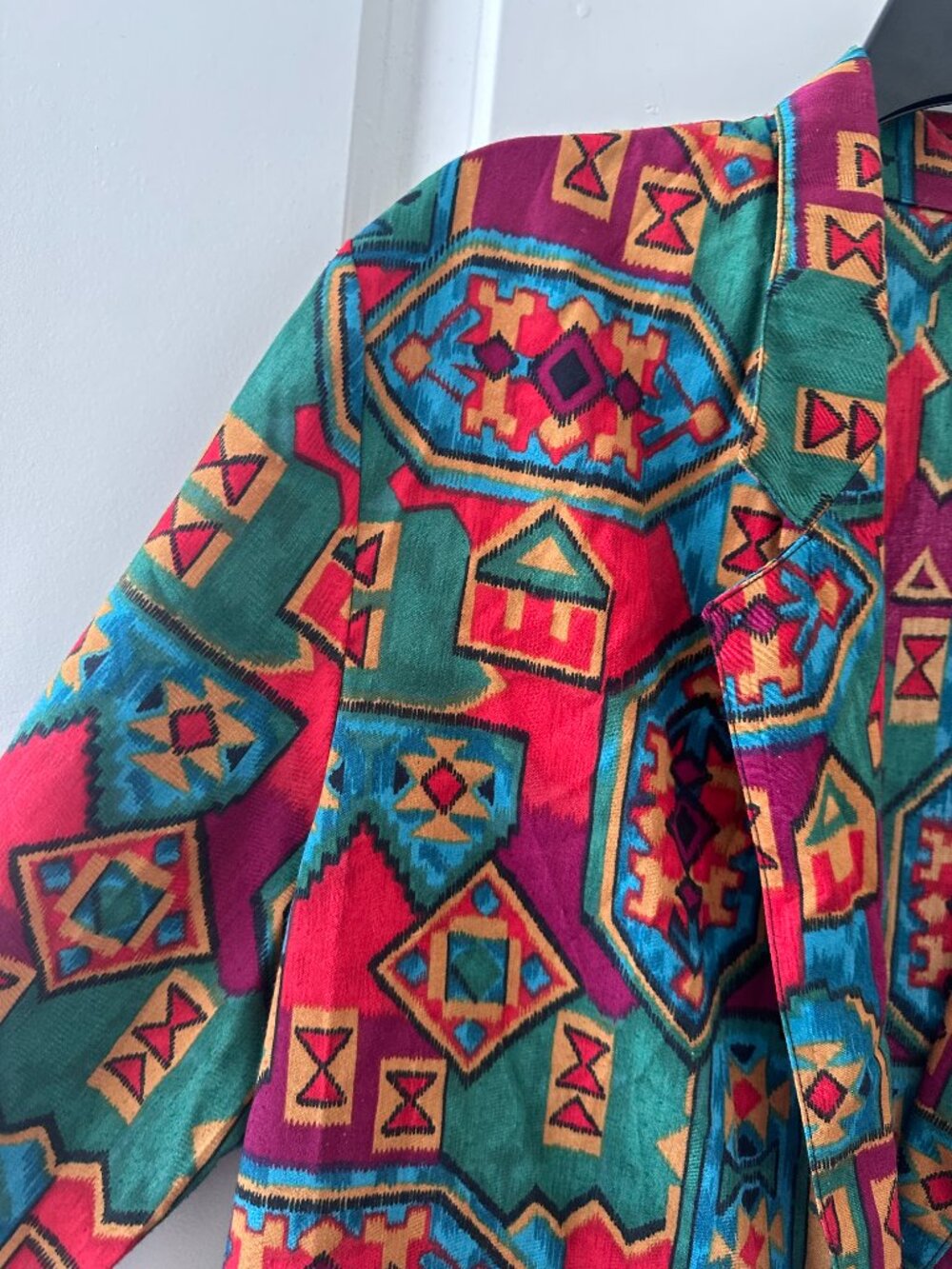 Vintage 80s Katie Brooke Colorful Soutwestern Geometric Blazer Women's Sz Large - Picture 3 of 12
